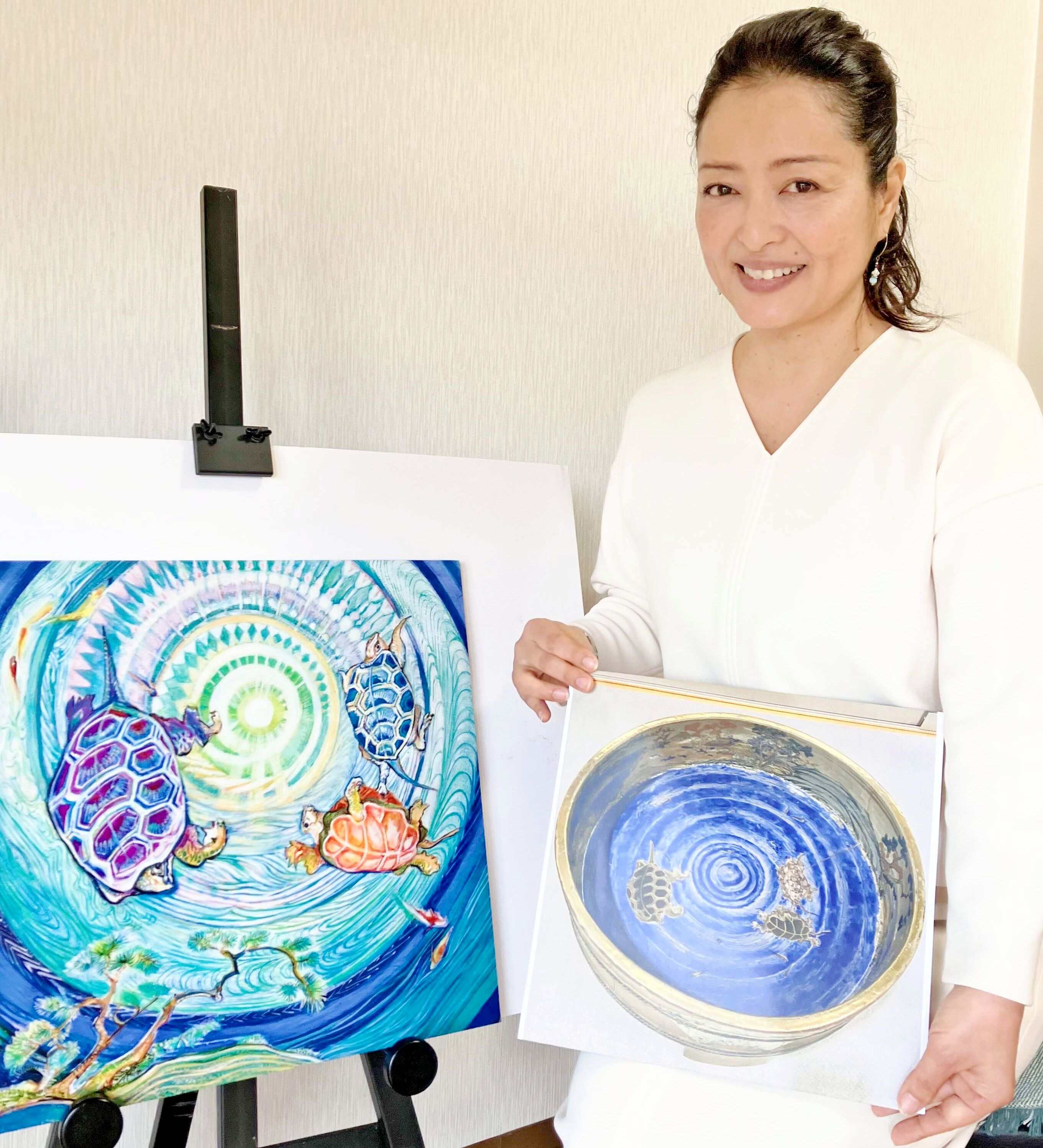 九谷焼絵画　(郡上踊り) 九谷焼絵画 (郡上踊り)